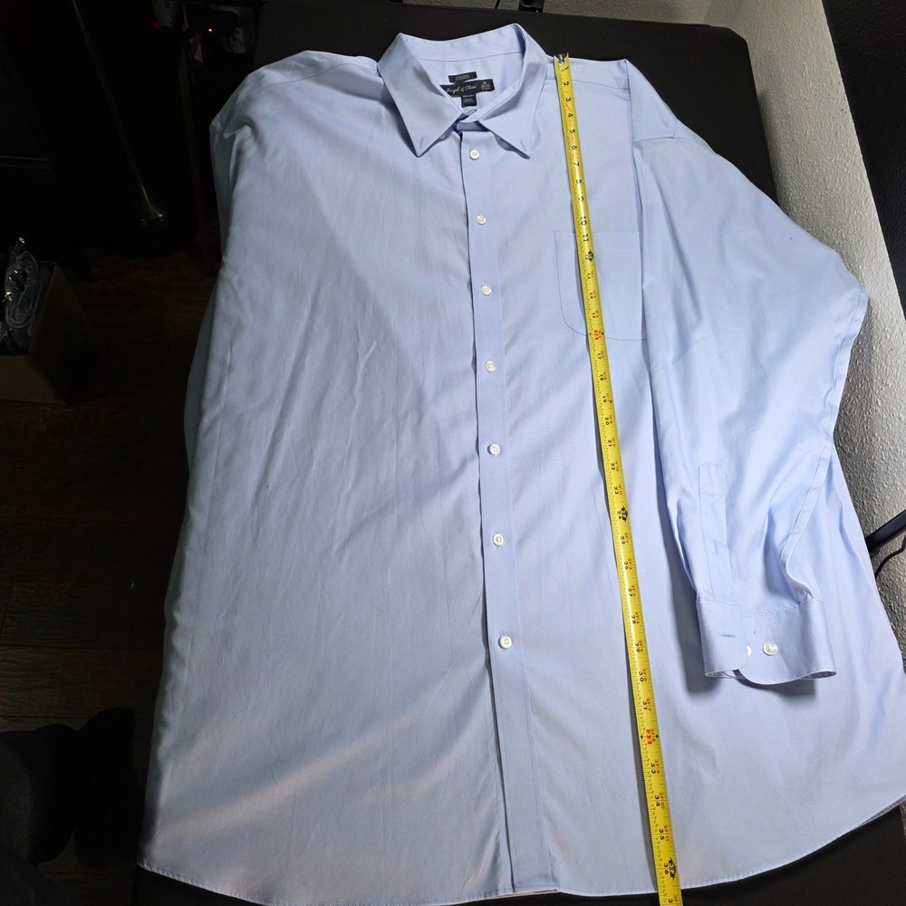 Joseph & Feiss Mens Light Blue Non-Iron‎ Classic Fit Dress Shirt 20 36/37 Tall - Picture 3 of 7